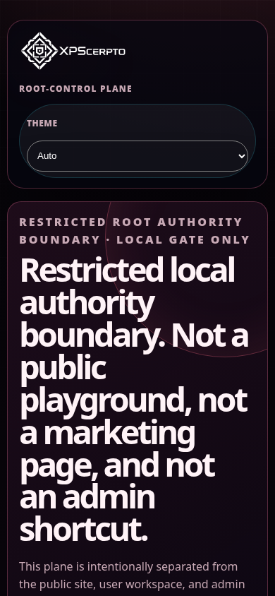 Root Control local browser screenshot